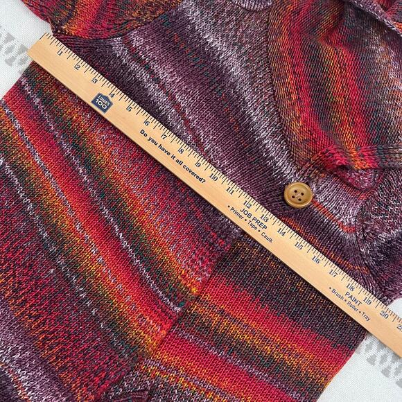 J. Jill Rainbow Marl Knit Cardigan Sweater Shawl Collar Long Sleeve Womens M - Picture 4 of 11